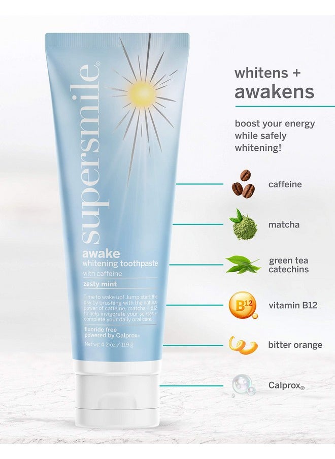 Supersmile Professional Awake Whitening Toothpaste for Your Morning Routine - Clinically Proven to Whiten Teeth Up to 6 Shades (Zesty Mint, 4.2 Oz)