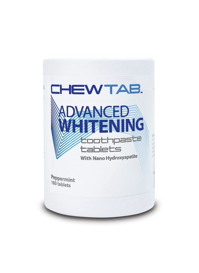 Weldental Chewtab Advanced Whitening Toothpaste Tablets with Nano-Hydroxyapatite 180 Count Refill (Peppermint)