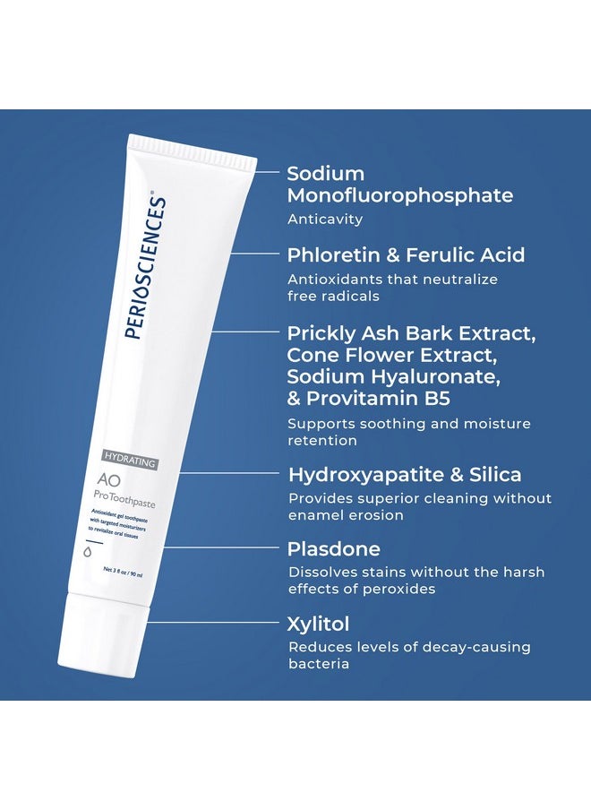 PerioSciences AO ProToothpaste Hydrating with Nano Hydroxyapatite, Remineralizing, 3 fl oz / 90ml