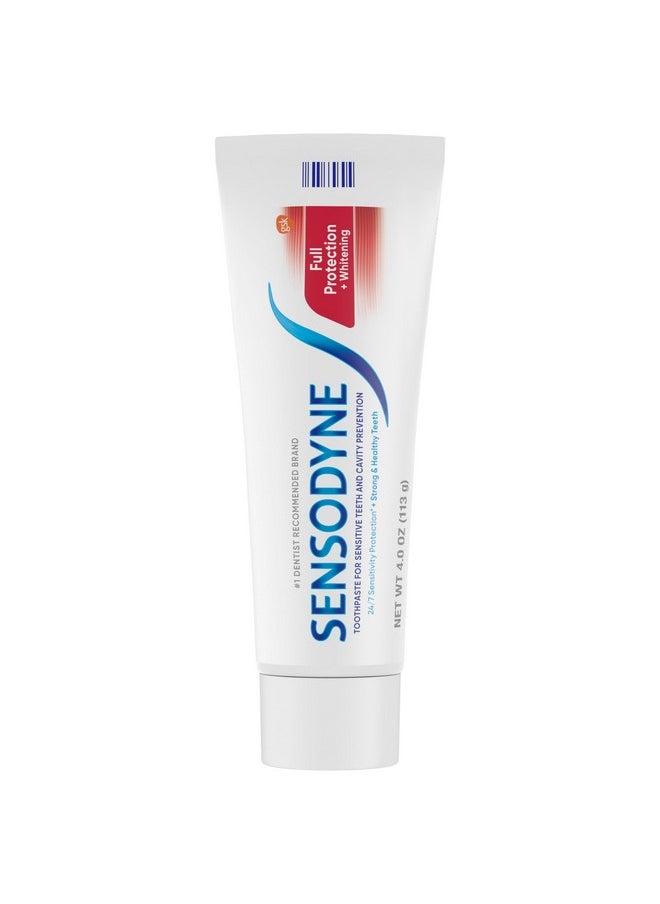 Sensodyne Full Protection Teeth Whitening Sensitive Toothpaste, Cavity Prevention and Sensitive Teeth Treatment - 4 Ounces