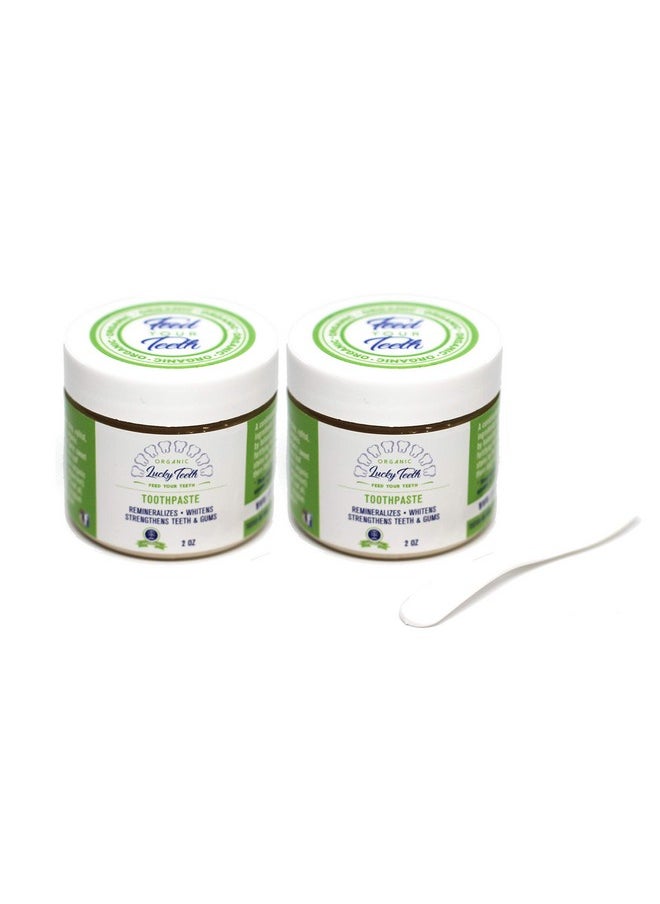 Lucky Teeth Organic Toothpaste-All Natural, Remineralizes and Fortifies Teeth and Gums. (2 oz 2 Pack)