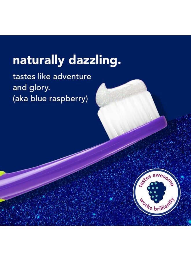 hello Dragon Dazzle Blue Raspberry Kids Toothpaste, Fluoride Toothpaste, Ages 2+, No Artificial Sweeteners, No SLS, Gluten Free, Vegan, Pack of 3, 4.2 OZ Tubes