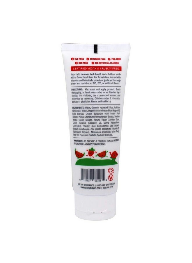 Schmidt's Deodorant Toothpaste Kids Watermelon Strawberry, 4.7 Ounce