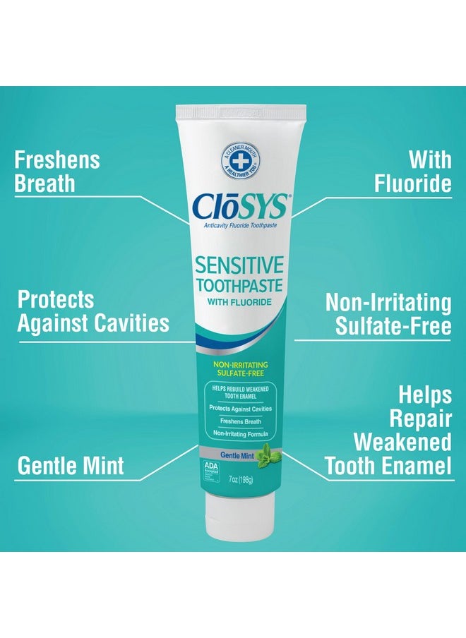 CloSYS Fluoride Toothpaste, 7 Ounce, Gentle Mint, Whitening, Enamel Protection, Sulfate Free