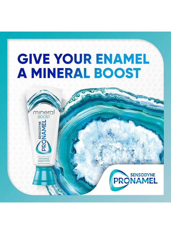 Sensodyne Pronamel Mineral Boost Enamel Toothpaste for Sensitive Teeth, to Replenish Minerals and Strengthen Enamel, Peppermint - 4 Ounces (Pack of 3)