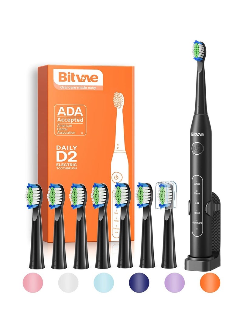 Bitvae D2 Electric Toothbrush for Adults  with 8 Brush Heads 5 Cleaning Mode