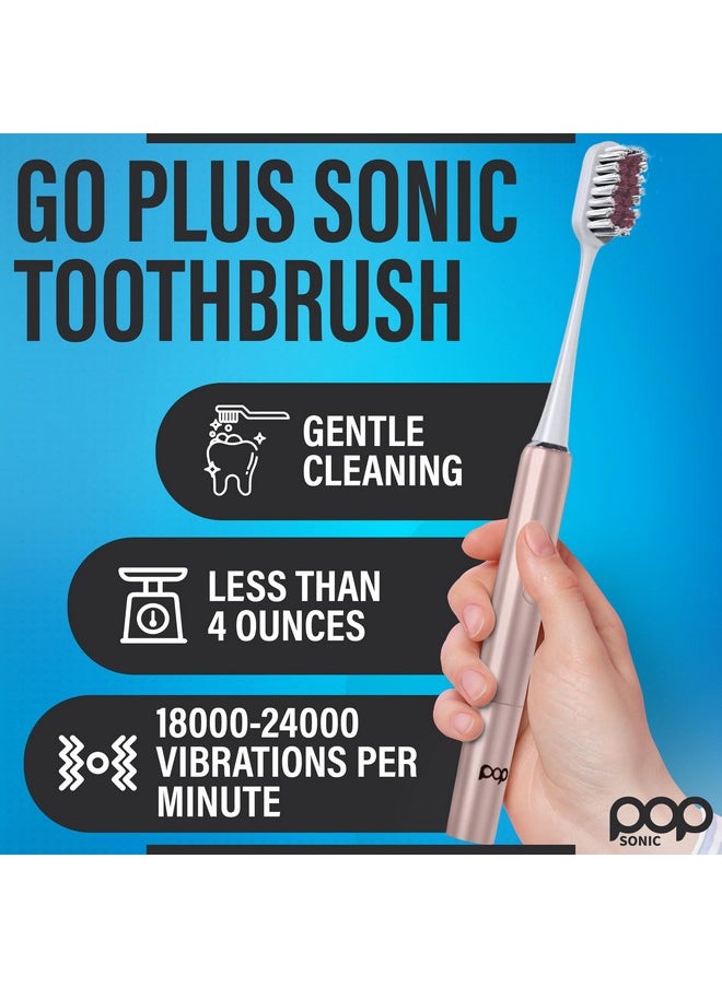 Go Plus Sonic Toothbrushes for Adults w/Electric Toothbrush Case for Adults & Kids - Sonic Toothbrush w/ 2 Speeds - 18000-24000 Vibrations Per Minute (Rose Gold)