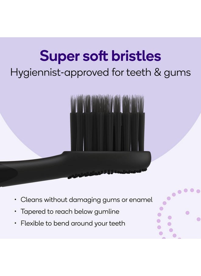 BURST Toothbrush Heads - Genuine BURST Electric Toothbrush Replacement Heads for BURST Original Sonic Toothbrush - Ultra Soft Bristles for Deep Clean, Stain & Plaque Removal - 3-Pack, Black