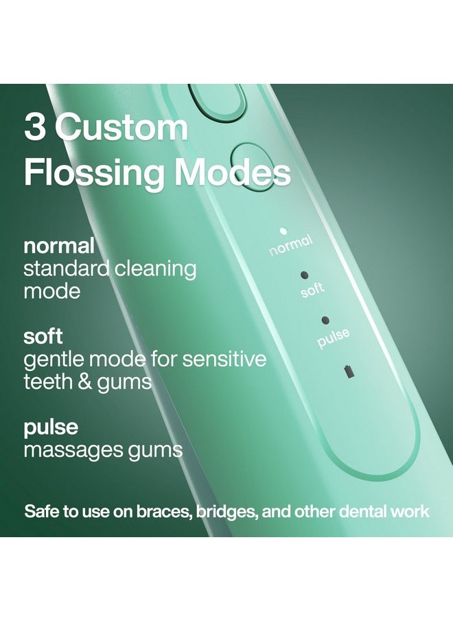 AquaSonic Icon Water Flosser for Teeth - Cordless Rechargeable Oral Irrigator - Waterproof, Portable Dental Cleaning with Jet Tip - Braces Home Travel - Mint