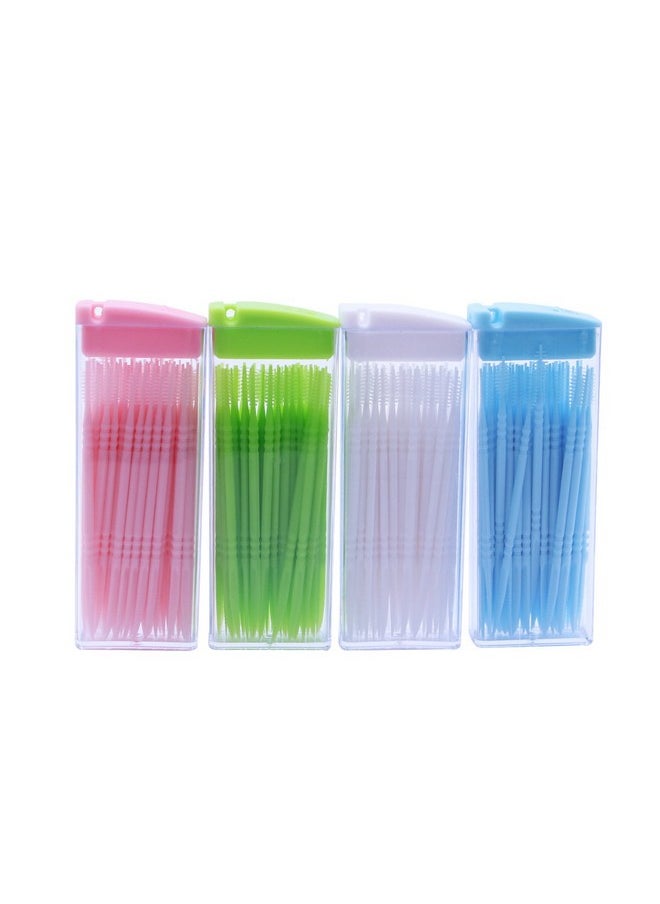 Healifty 200pcs Dental Plastic Toothpicks Double Head Cotton Swabs Oral Care Tooth Sticks