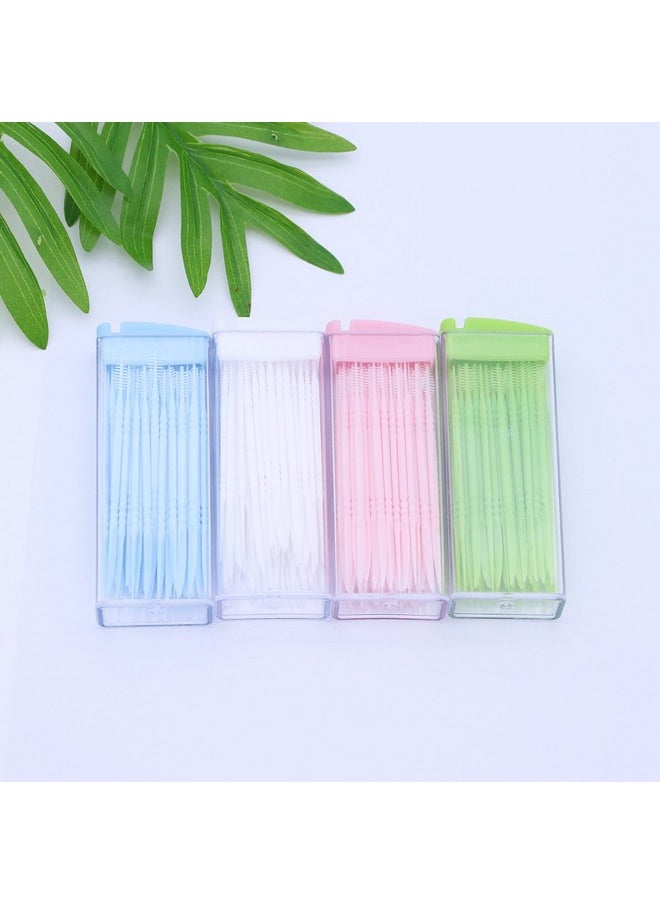 Healifty 200pcs Dental Plastic Toothpicks Double Head Cotton Swabs Oral Care Tooth Sticks