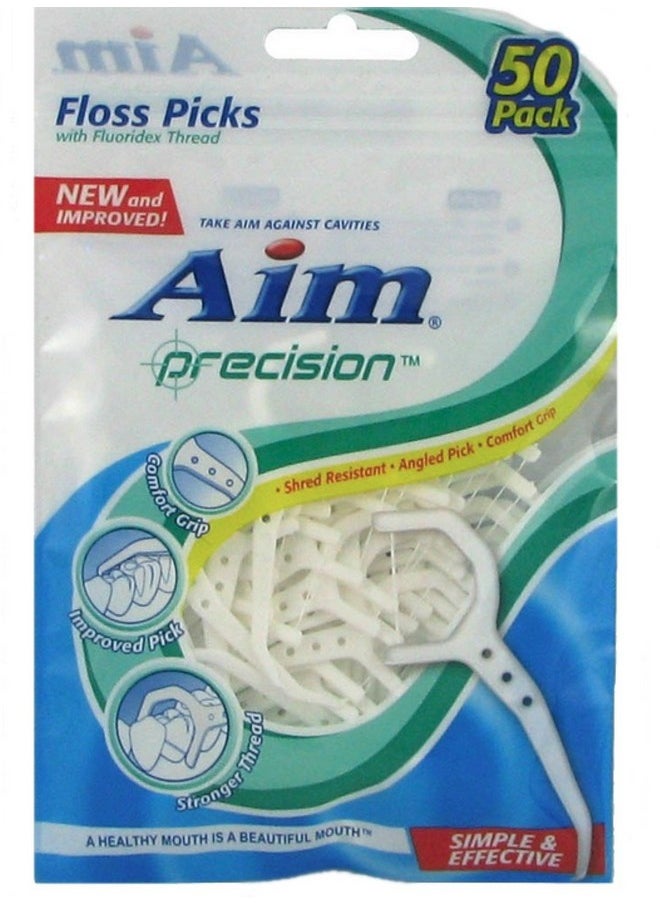 Aim Floss Picks Waxed 50 Each