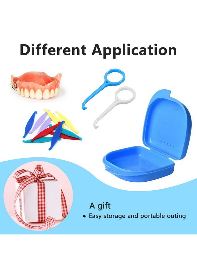 2 PCS Orthodontic Retainer Case,Retainer Case,Denture Case with Ventilation Holes for Mouth Guard and Floss (Green)