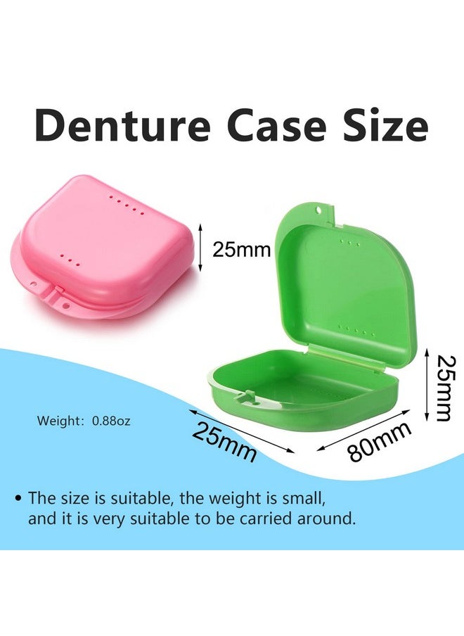 2 PCS Orthodontic Retainer Case,Retainer Case,Denture Case with Ventilation Holes for Mouth Guard and Floss (Green)