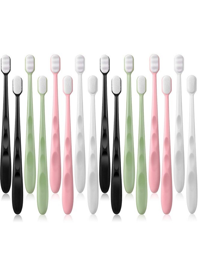 16 Pieces Extra Soft Toothbrush Micro-Nano Toothbrush with 20000 Floss Bristles Manual Toothbrushes for Sensitive Teeth Pregnant Women Elderly Children, 2 Styles