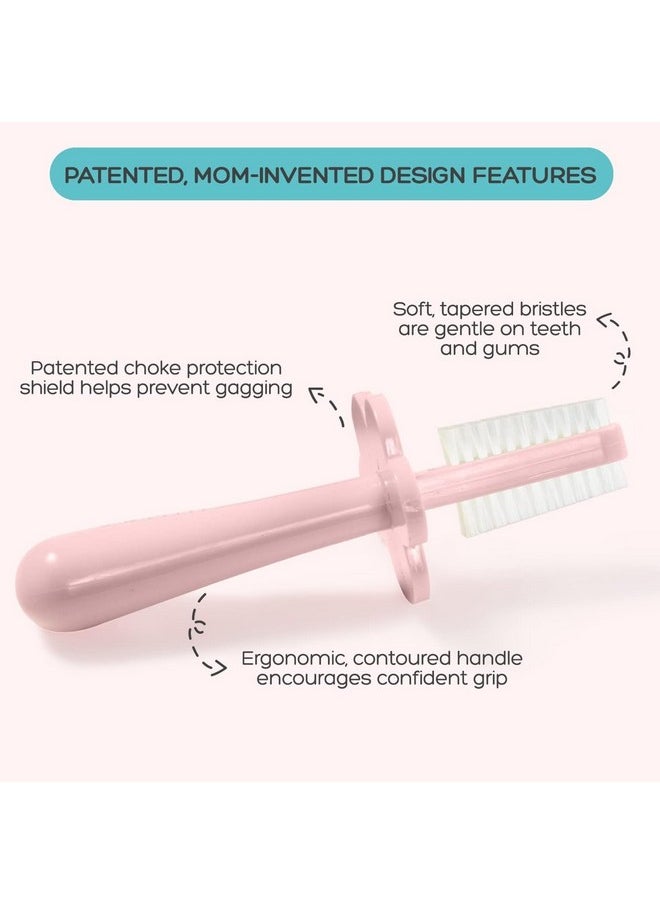 grabease Baby Finger Toothbrush Baby Bath Double Sided Toothbrush Baby Toothbrush Toddler Toothbrush, BPA-Free & Phthalate-Free for Baby & Toddler, 1 Pack, Blush
