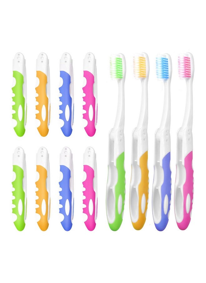 EasyHonor Travel Toothbrush Bulk, Folding Toothbrush with Toothbrush Box,Soft Potable Travel Size Toothbrush, Individually Wrapped Toothbrush for Travel Camping School Home Supplies.(12 Pcs)