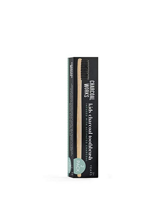 Charcoal Works Kids Charcoal Infused Bamboo Toothbrush (Pack of 2)
