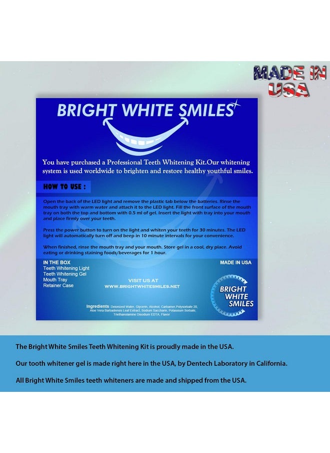 Bright White Smiles Teeth Whitening Kit | LED Light Activated Teeth Whitener | with 2X 5ml 35% Carbamide Peroxide Gel Syringes | Comfort Fit Mouth Tray & Case | for Home Use | Professional Results