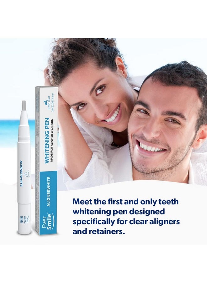 EverSmile AlignerWhite Teeth Whitening Pen | for Clear Aligners and Retainers, Aligner Whitener, Gel Whitening Pen in Fresh Mint. Twist, Apply and Smile!