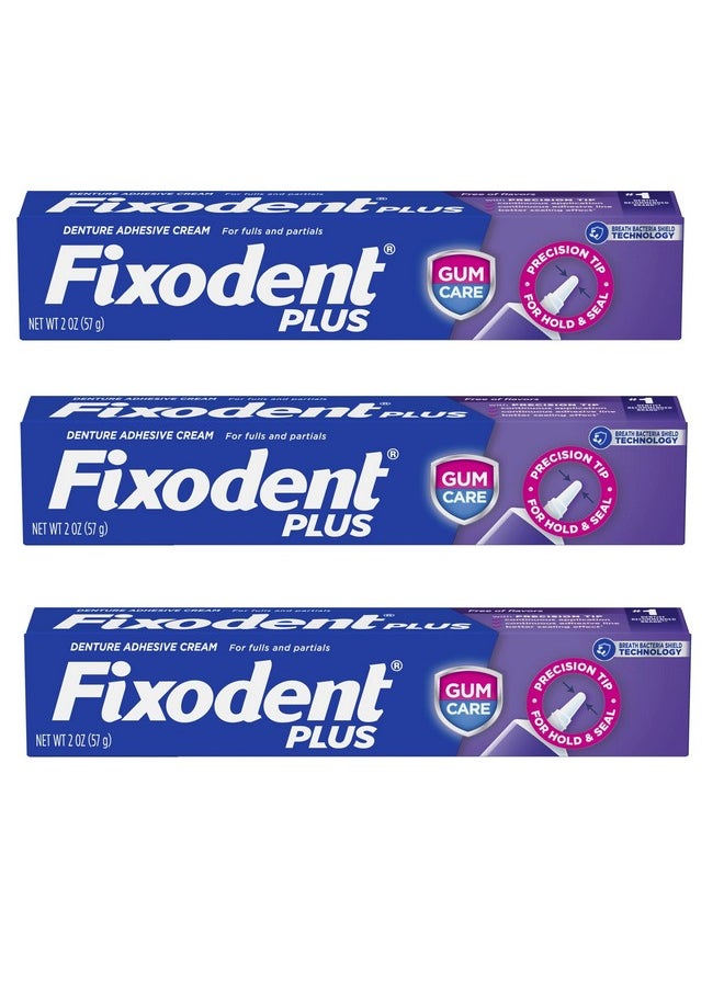 Fixodent Plus Denture Adhesive Cream 2 oz (Pack of 3)