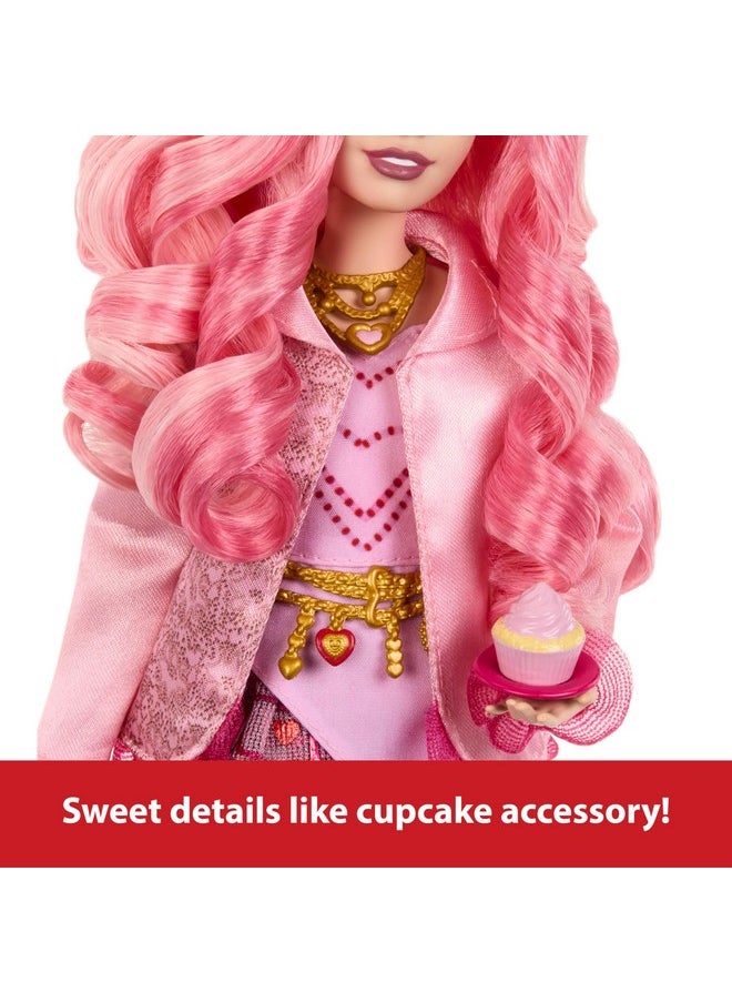 Mattel Disney Descendants: The Rise of Red Fashion Doll & Accessory, Bridget, Young Queen of Hearts with Movie-Inspired Clothes & Cupcake