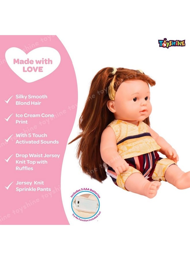 Toyshine 14 Inches Realistic Look Button Press Talking Toy Baby Doll for Kids Adorable Toy for Ages 1 2 3