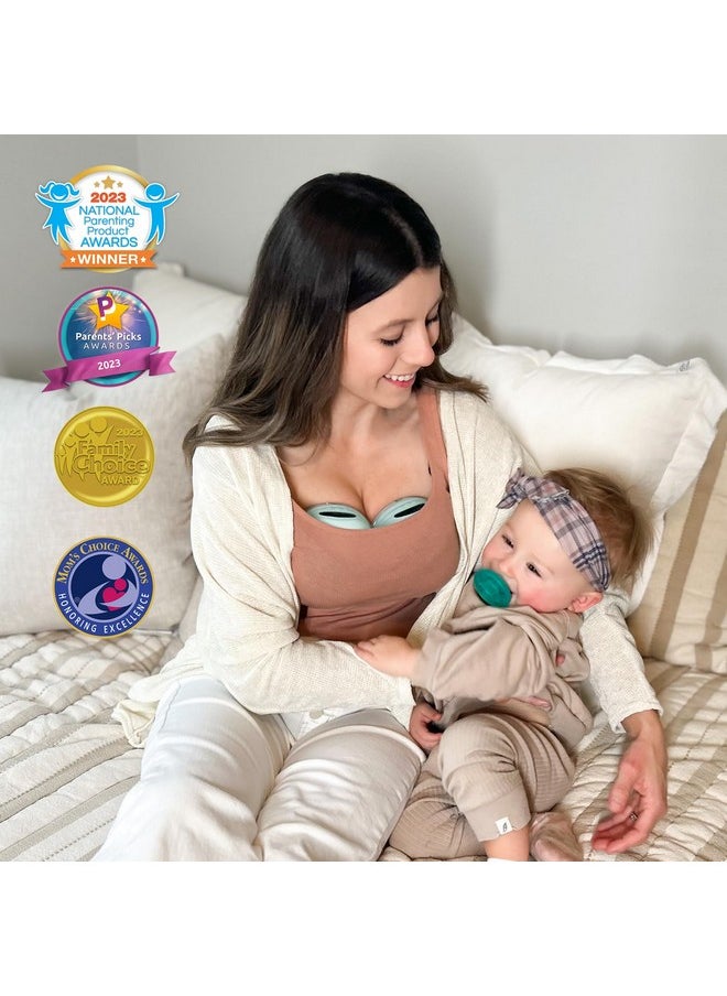 MomMed S21 Wearable Breast Pump - Smart Display, Leak-Proof Design, Hands-Free Double Portable Electric Breast Pump with 3 Mode &12 Levels - 24mm Shield & 6 Pairs of Flange Inserts (17mm, 19mm, 21mm)