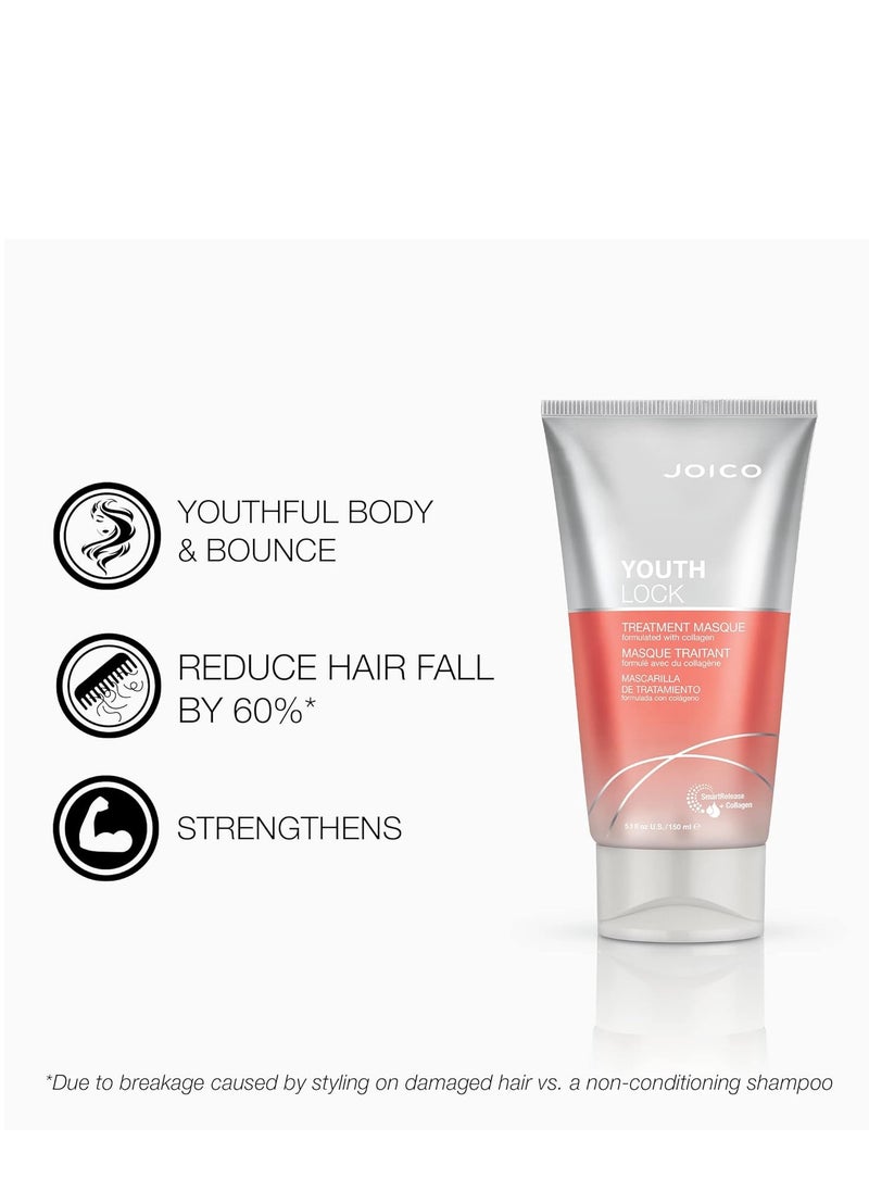 Joico YouthLock Treatment Masque Formulated With Collagen | Nourish & Soften Hair | Strengthen & Protect | Reduce Breakage & Frizz | Soften & Detangle Hair | Boost Shine | Sulfate Free | With Arginine