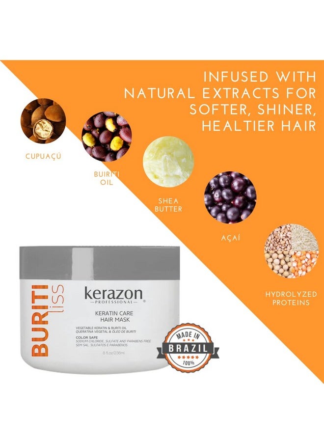 Hair Mask Anti Frizz Keratin Care, Moisturizing, Deep Hydration for Dry Damaged Hair Buriti Liss