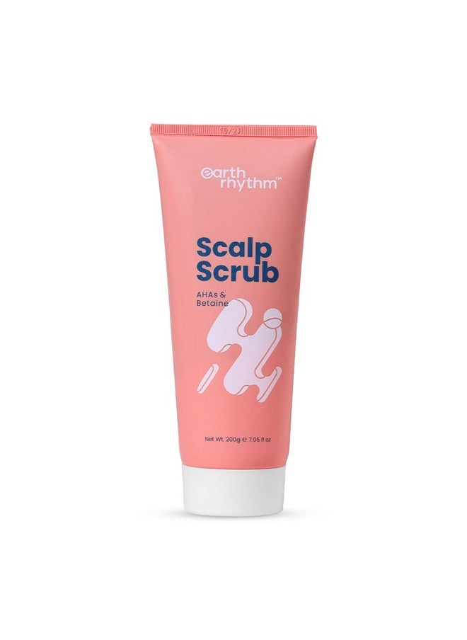 Earth Rhythm Scalp Scrub with Aha 7 Betaine | Gently Cleanses, Removes Buildup, Reduces Dandruff - 200gm