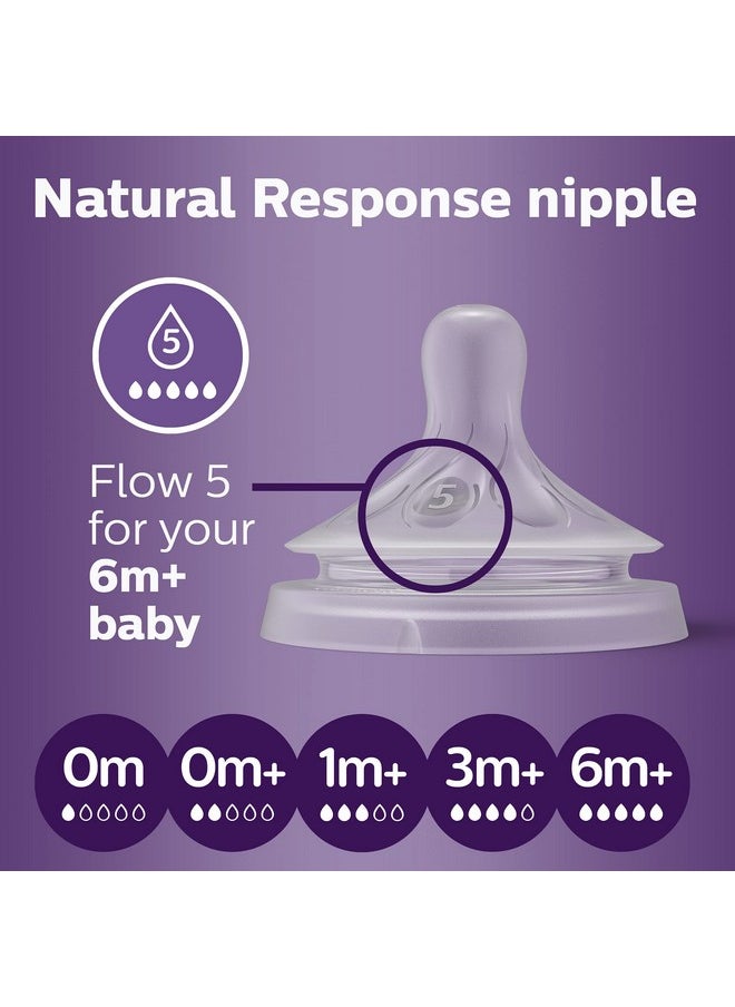 Philips AVENT Natural Response Baby Bottle Nipples Flow 5, 6M+, 4pk, SCY965/04