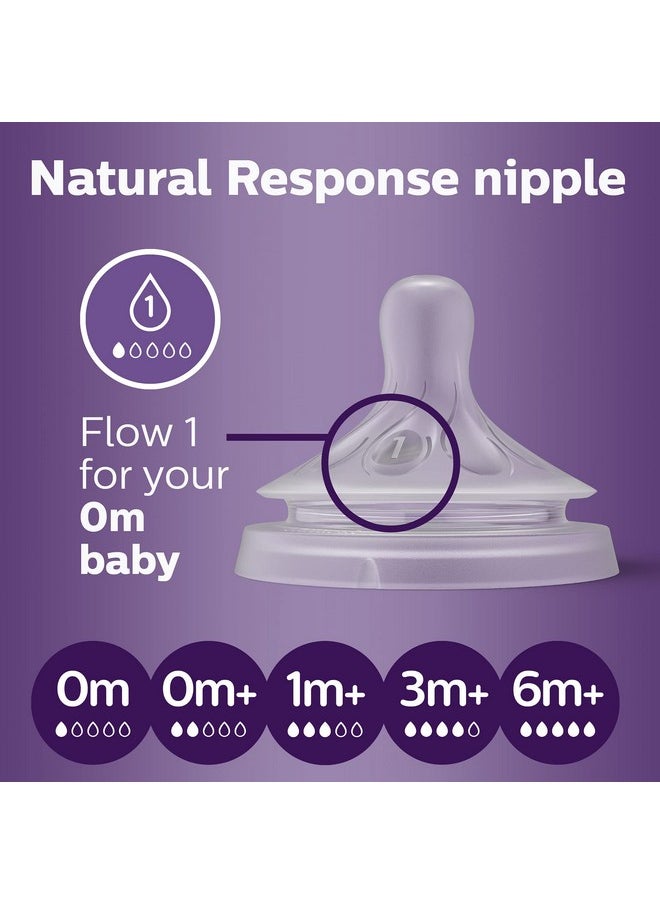 Philips AVENT Natural Response Baby Bottle Nipples Flow 1, 4pk, SCY961/04