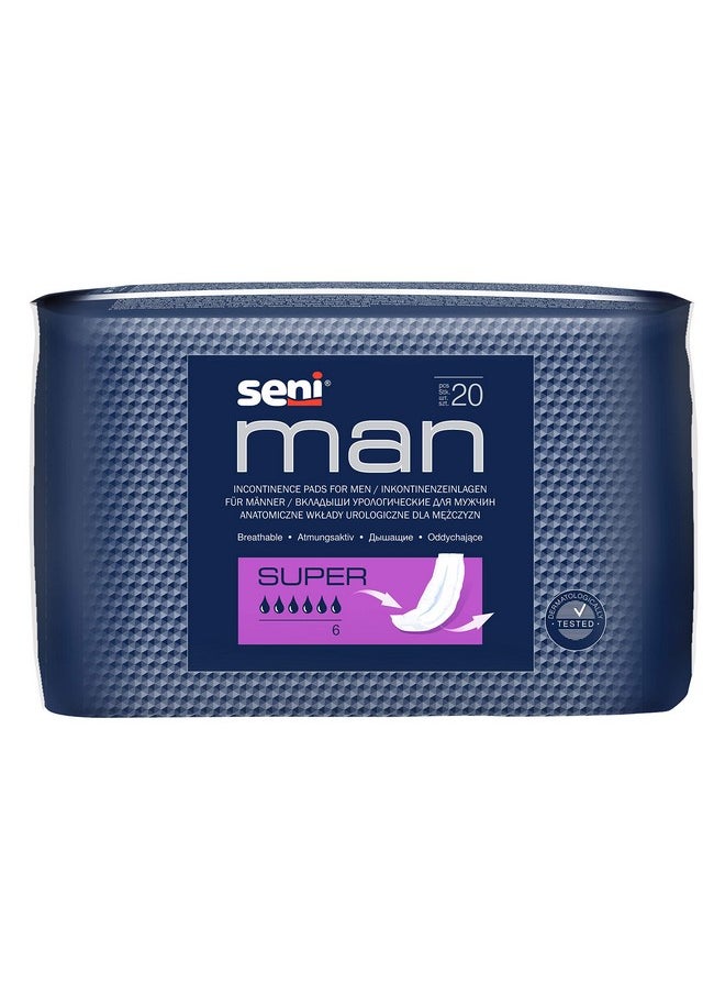 Seni Man Bladder Control Super Pads - 20 Pieces - Unisex