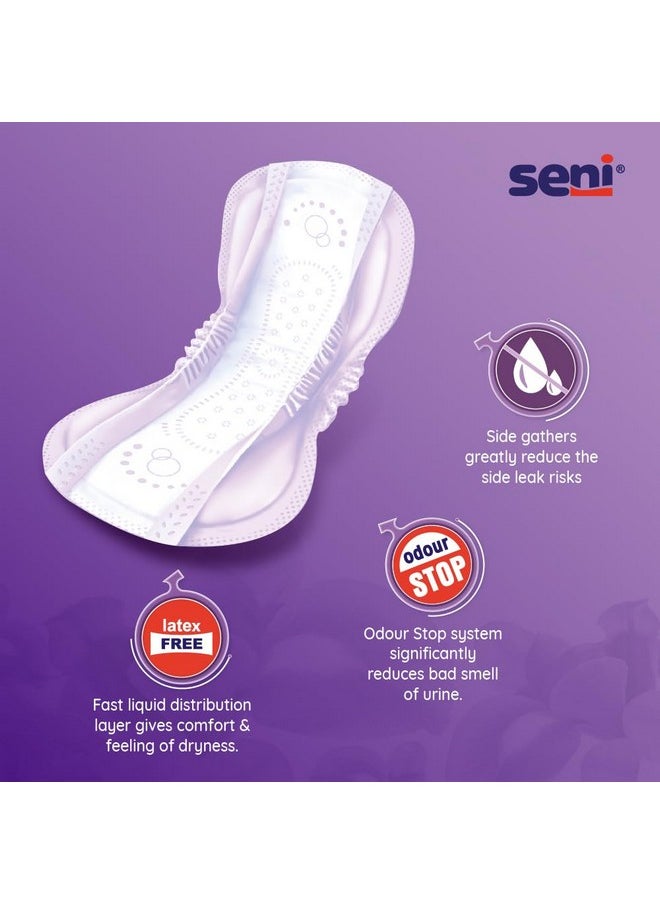 Seni Lady Super Bladder Control Pads | Moderate Incontinence | Highly Absorbent, Skin Friendly | Size 370 mm | Pack of 3 | 15 Pcs Each