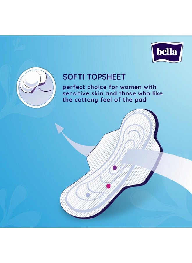 Bella Classic Maxi Softi Pads For Women | Sanitary Napkins | For Sensitive Skin | 28 Cm Long | With Wings | Breathable | For Rash Free Period | Comfort Cussion | Pack Of 2 | 15 Pcs Each