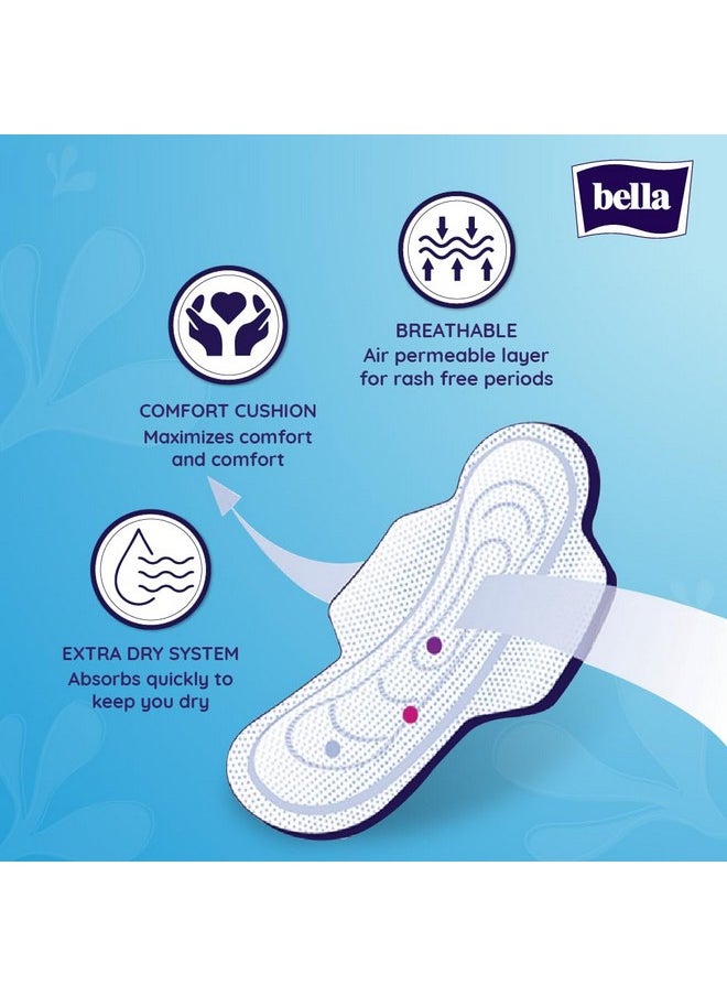 Bella Classic Maxi Softi Pads For Women | Sanitary Napkins | For Sensitive Skin | 28 Cm Long | With Wings | Breathable | For Rash Free Period | Comfort Cussion | Pack Of 2 | 15 Pcs Each