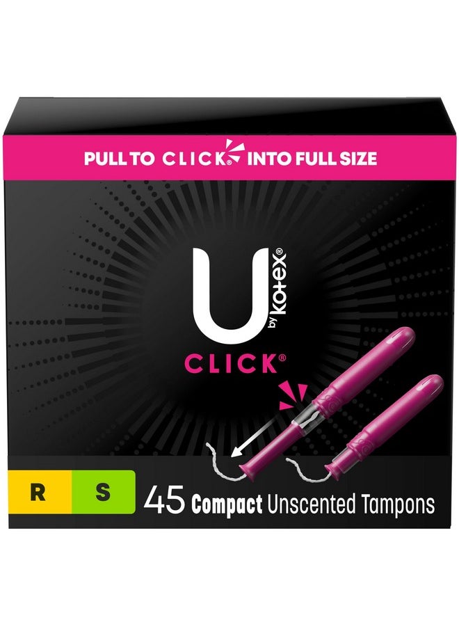 U by Kotex Tampons, Click Compact Multipack, Regular/Super Absorbency, Unscented, 45 Count