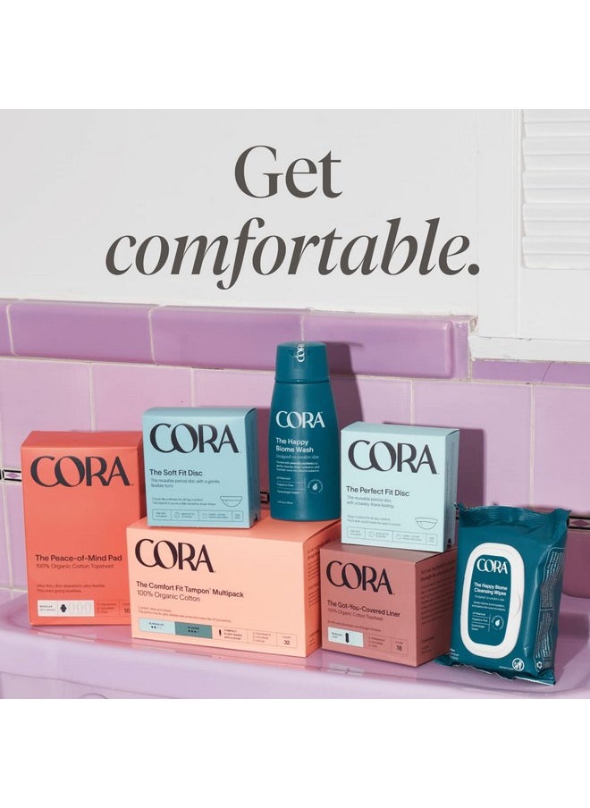 Cora Organic Applicator Tampons | Super Plus Absorbency | 100% Organic Cotton, Unscented, BPA-Free Compact Applicator | Leak Protection | Packaging May Vary | 36 Total