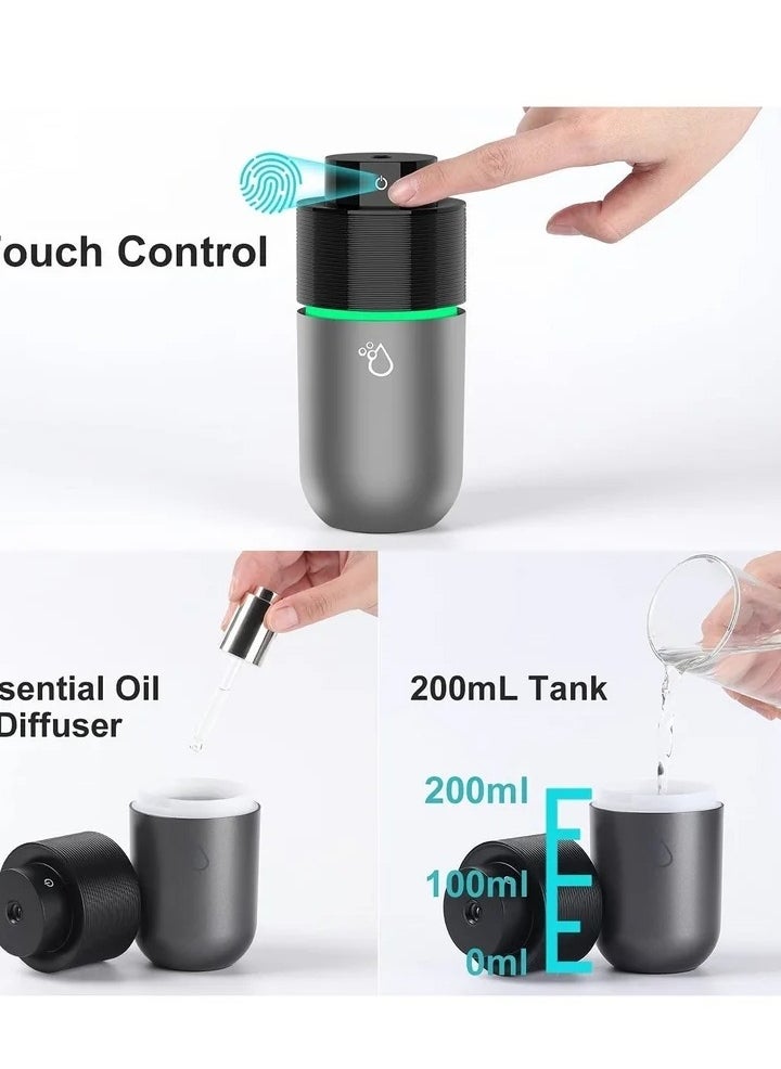 USB Car Diffuser Essential Oil Aromatherapy Mini Portable Humidifier 7 Colors LED Lights for Vehicle Office Travel Home