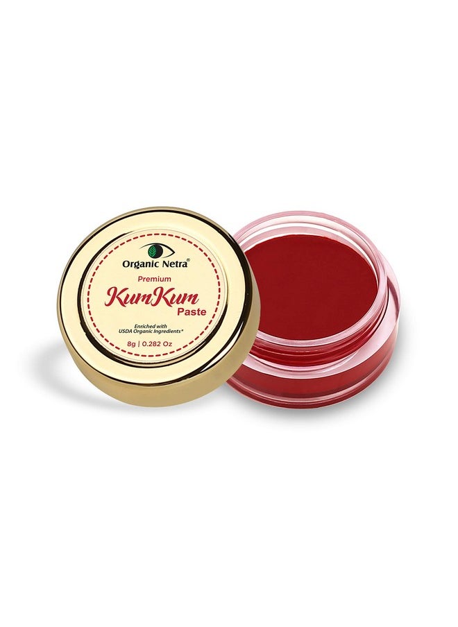 Organic Netra Sindoor/Kumkum Paste | Waterproof Long Lasting, Smudge Proof Sindoor | Pure and Natural Deep Maroon Colour, Long lasting | Enriched with Natural and Organic Ingredients, 0.2 Oz