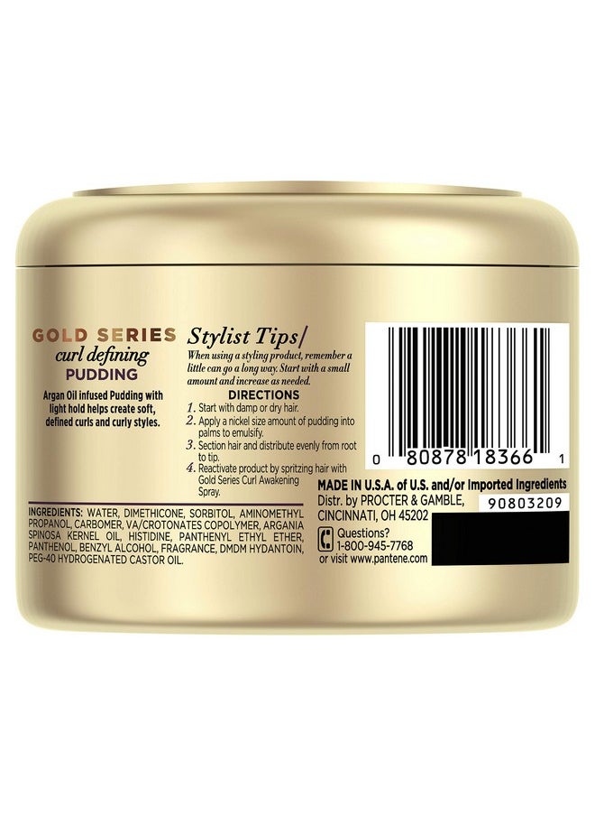 Pantene, Hair Cream Treatment, Sulfate Free Curl Defining Pudding, Pro-V Gold Series, for Natural and Curly Textured Hair, 7.6 fl oz