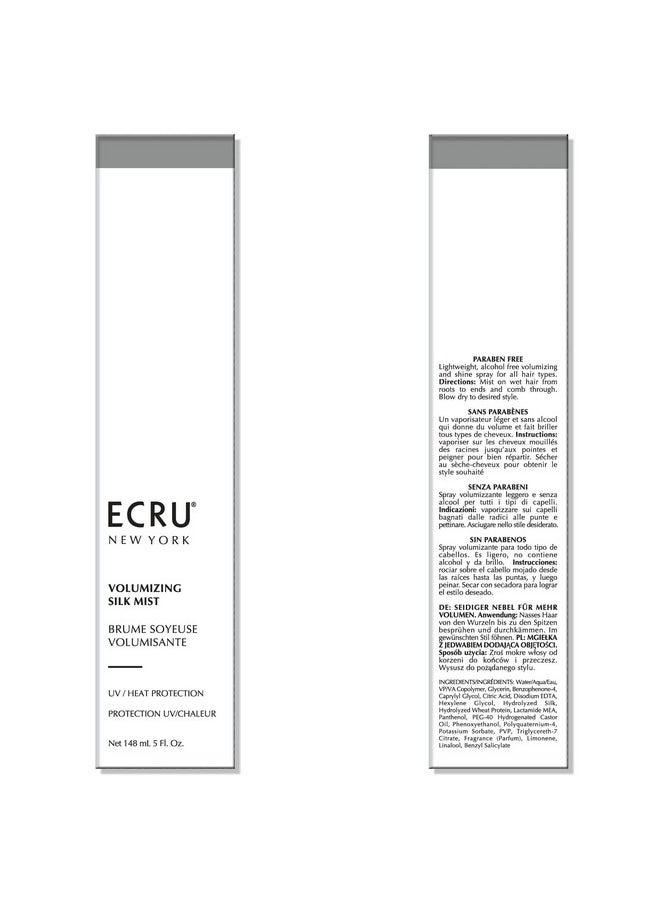 ECRU New York Volume & Texture Hair Transformation Kit | Volumizing Silk Mist, 5 oz. + Dry Texture Spray, 2 oz. Set of Two for Weightless Shine & Texture