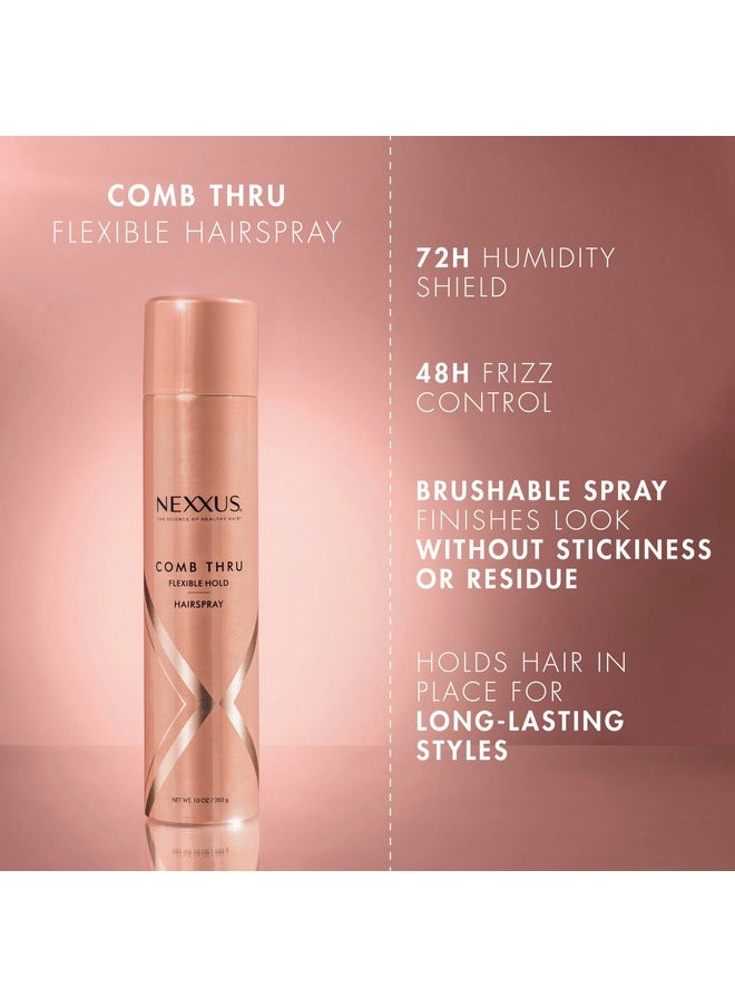 Nexxus Flexible Hold Hairspray Comb Thru for a Lightweight, Brushable Hold, with StyleProtect Technology 10 oz