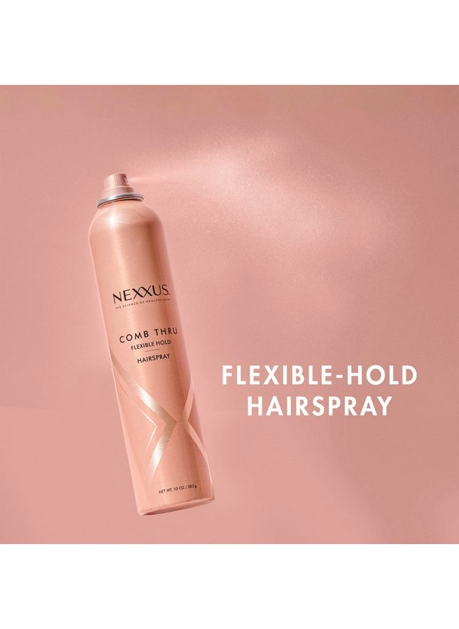 Nexxus Flexible Hold Hairspray Comb Thru for a Lightweight, Brushable Hold, with StyleProtect Technology 10 oz