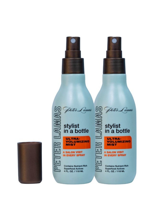 Peter Lamas Stylist In a Bottle (4 Oz, 2 Pack) | Ultra Volumizing Mist with Hair Memory | Adds Body, Bounce and Shine | Anti-Frizz and Split Ends | Preserves Hair Color