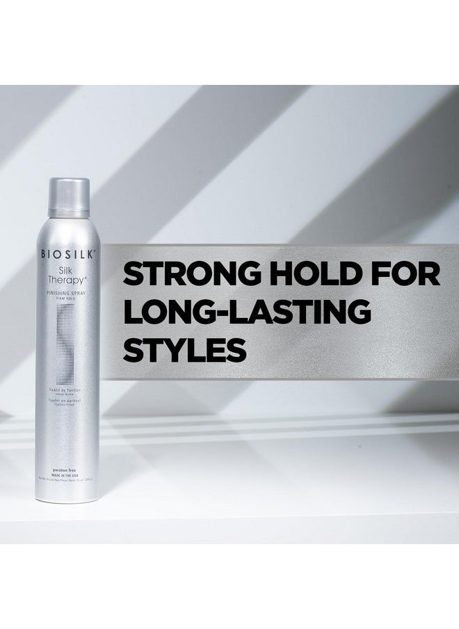 BioSilk Silk Therapy Finishing Spray Firm Hold, Strong-Hold Hairspray For Long-Lasting Styles, Sulfate, Paraben, & Cruelty-Free, 10 Oz