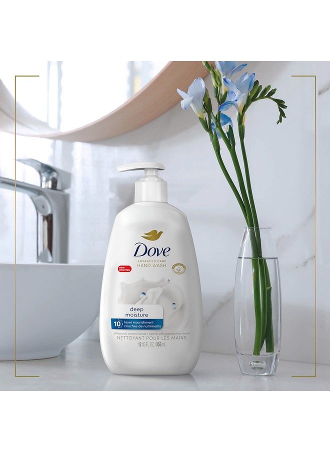 Dove Advanced Care Hand Wash Deep Moisture 4 Count for Soft, Smooth Skin, More Moisturizers than the Leading Ordinary Hand Soap, 12 oz