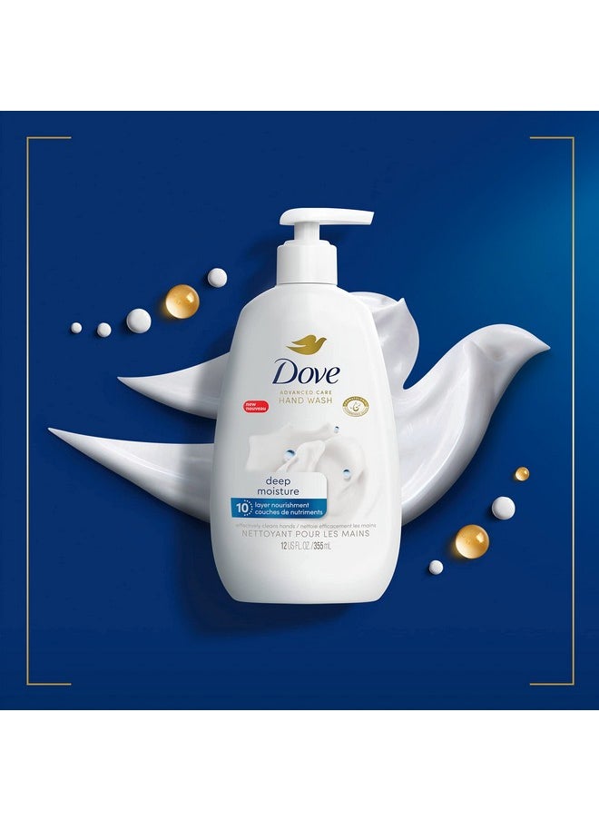 Dove Advanced Care Hand Wash Deep Moisture 4 Count for Soft, Smooth Skin, More Moisturizers than the Leading Ordinary Hand Soap, 12 oz