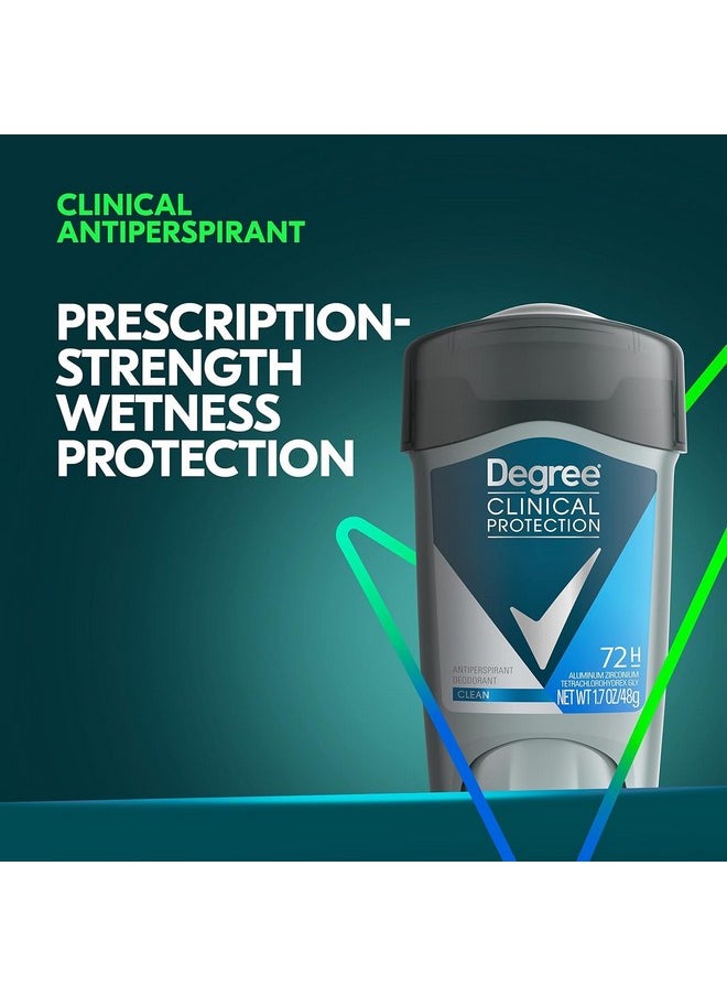 Degree Men Clean Clinical Antiperspirant Deodorant 1.7 oz (Pack of 6)